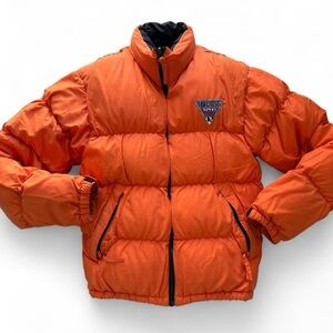 Black Brand Bold Orange Puffer Jacket